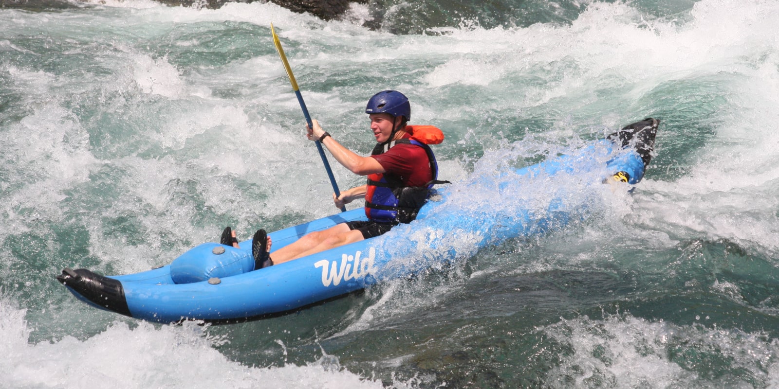 Inflatable kayak trip near Glacier with Wild River